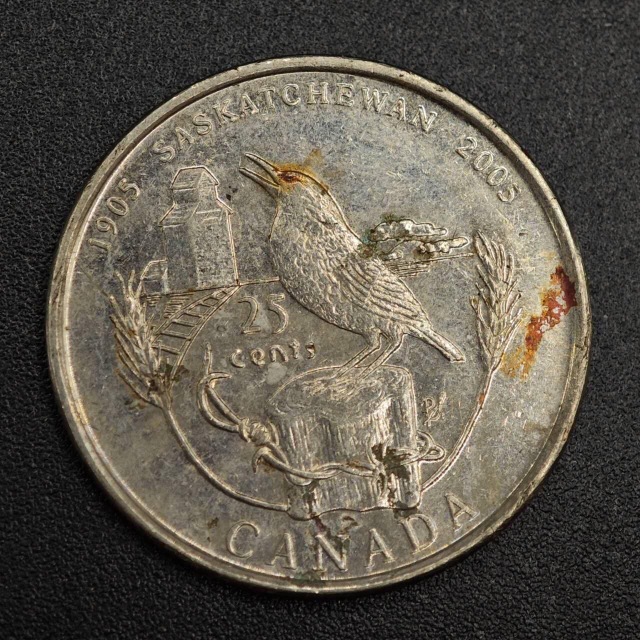 【淘币小摊】实时拍第七百九十三拍   散币场   满百包邮可预留二周 每周一统一发货   加拿大2005年25分纪念币