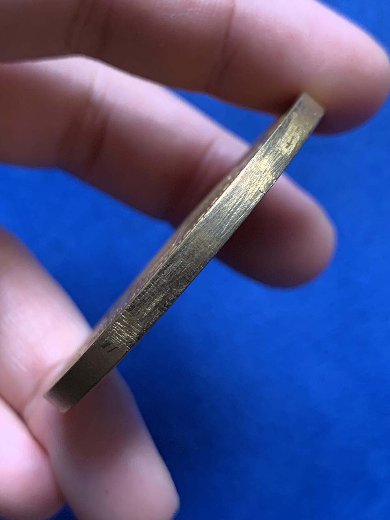 《竞宝斋》第436场 周日，周一2场连拍 （全场包邮） 法兰西军人伤员救助协会镀金铜章 55.25克 50mm 带盒