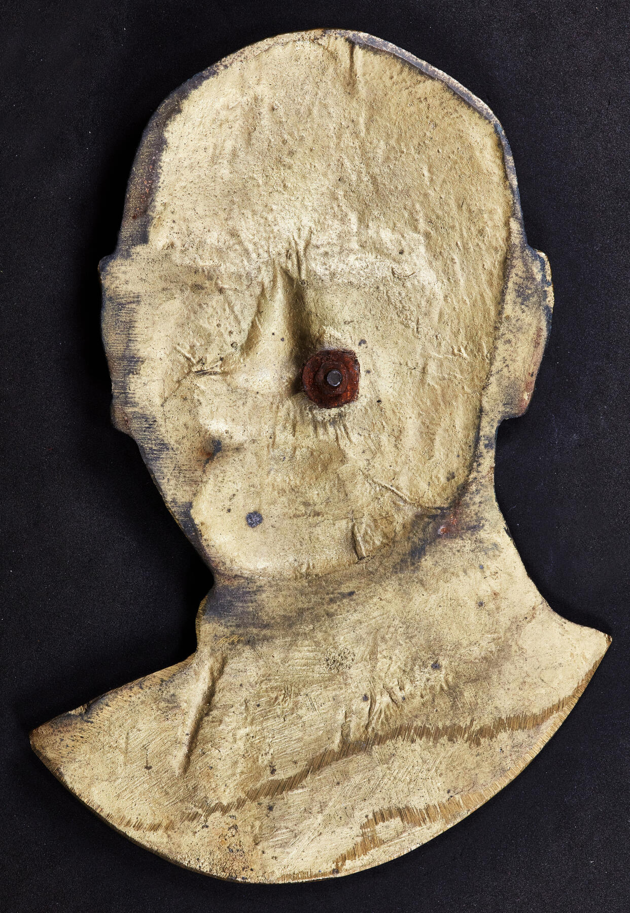 【俄甄集藏】2025年(044)11-12星期三晚 19:30 全场包邮 中国台湾1970年代纪念蒋公铜牌挂像，高：210mm，宽：150mm，重量约700克