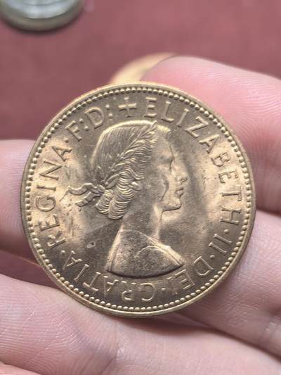 南宋泉阁俄币 外币 国币 专场第十八期 【送拍无额外佣金】 - 英国 1967年 伊丽莎白二世1便士 卷拆品相 未流通 双面转光 极品