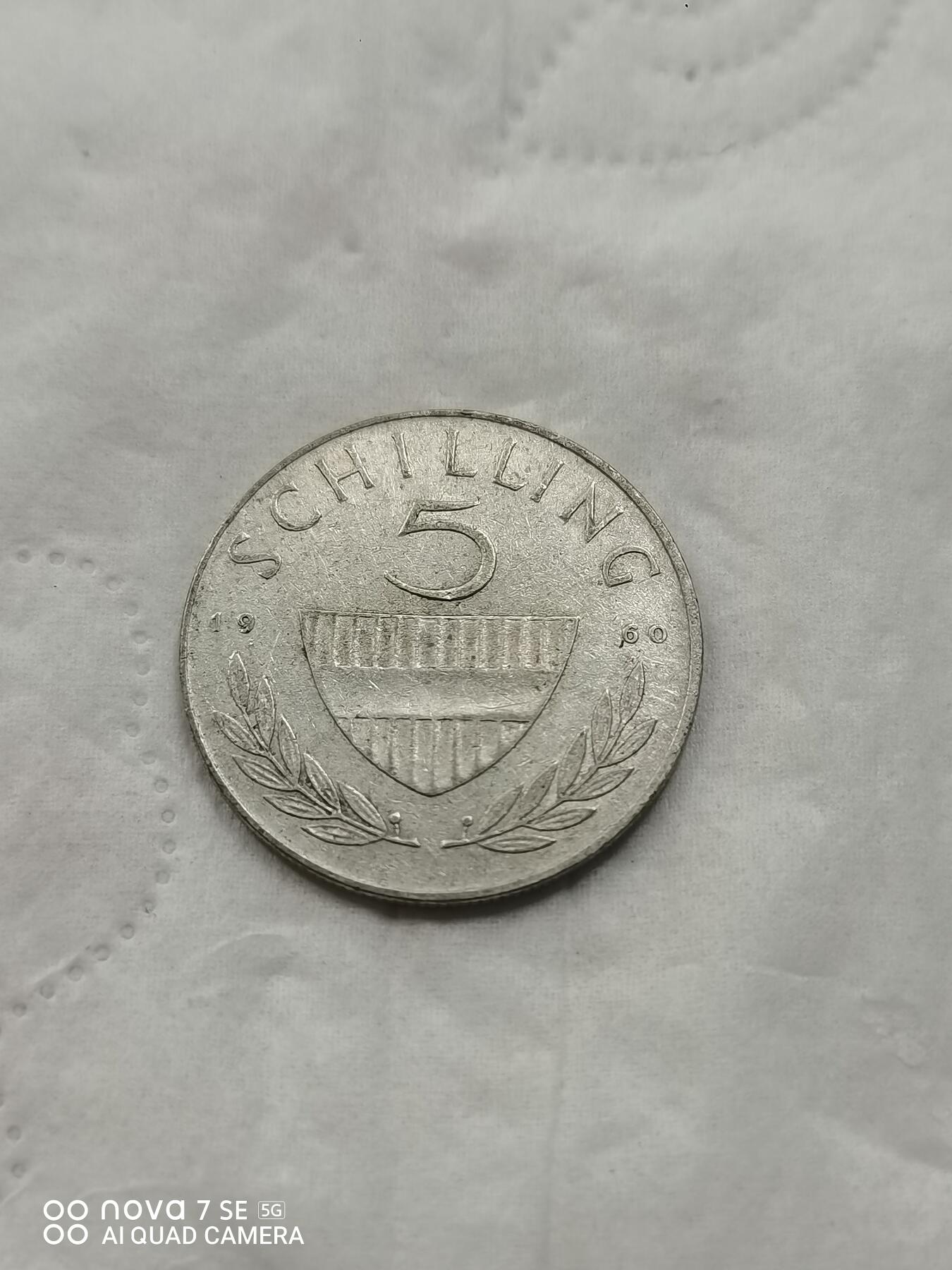 银币 60年奥地利5先令银币