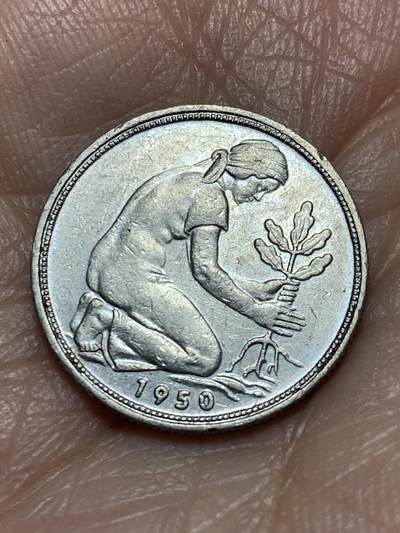 2025年第一百二十六场(总第一百五十二场）外国好品散币(免佣金) - 德国🇩🇪1950年50芬尼(J标，汉堡造，首发年)