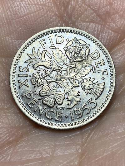 2025年第一百二十六场(总第一百五十二场）外国好品散币(免佣金) - 英国🇬🇧1953单年份6便士(伊丽莎白二世加冕年，青年桂冠第一版)