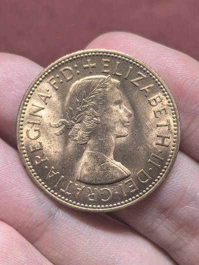 南宋泉阁俄币 外币 国币 专场第十八期 【送拍无额外佣金】 - 英国 1967年 伊丽莎白二世1便士 卷拆品相 未流通 双面转光 极品