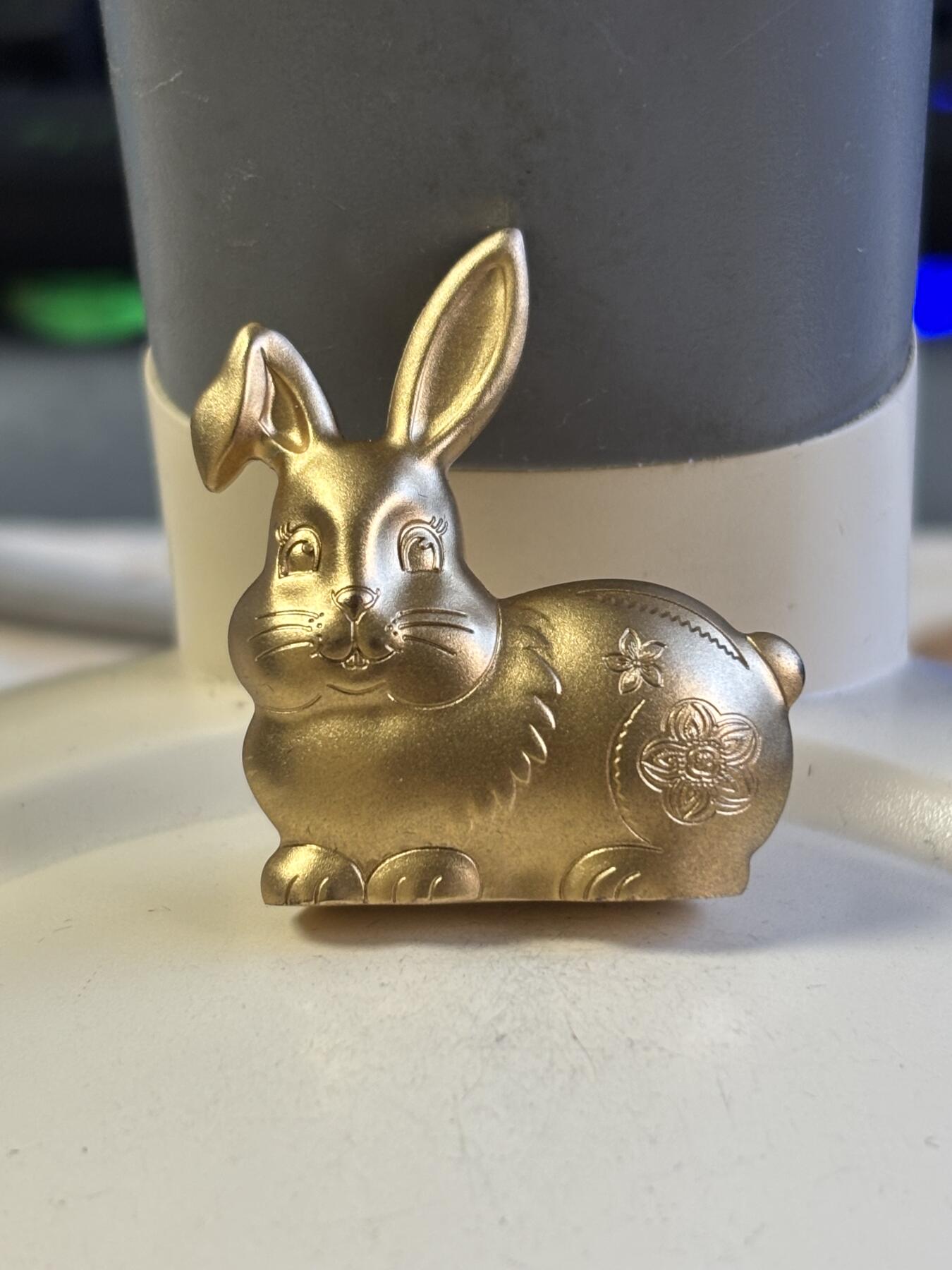 第181期拍卖 蒙古2023年中国生肖系列兔年1盎司镀金纪念银币，999银，发行888枚