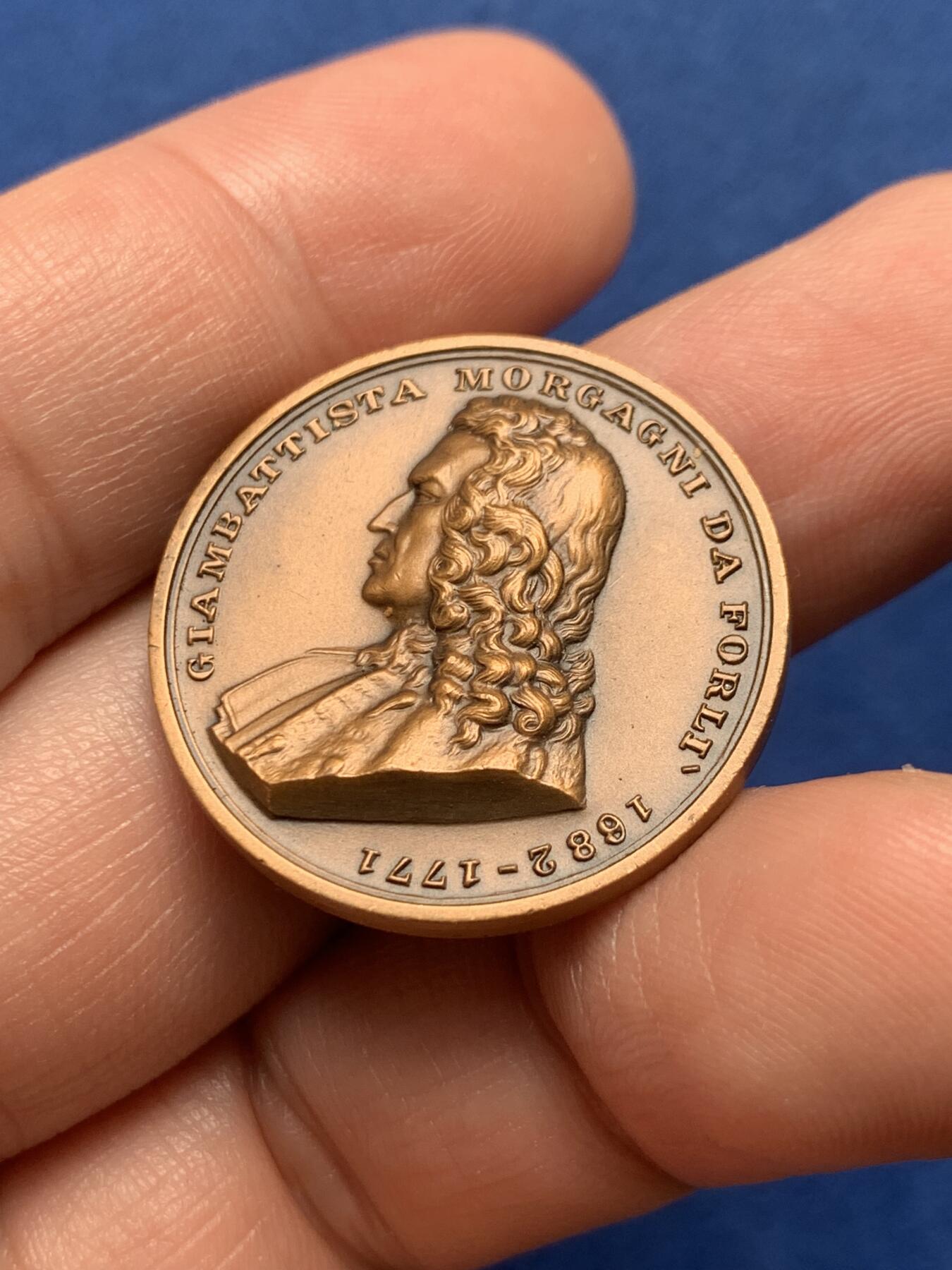 《竞宝斋》第436场 周日，周一2场连拍 （全场包邮） 意大利佛罗伦萨乔瓦尼·巴蒂斯塔·莫尔加尼纪念铜章 9.35克 27.8mm 高浮雕