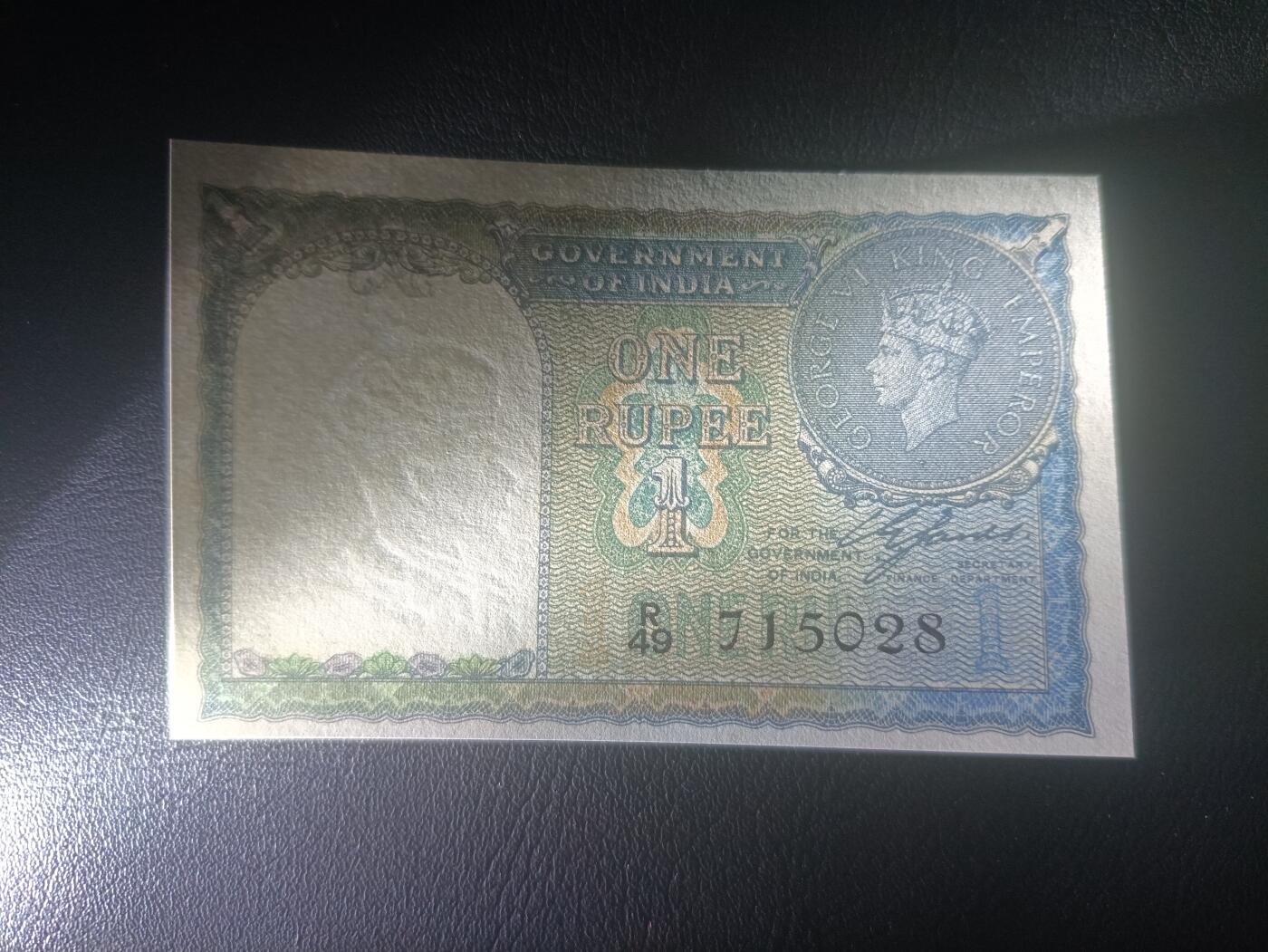 2025十一月第三期，总201期 英属印度1940年1卢比UNC，乔治六世国王和多文字面值