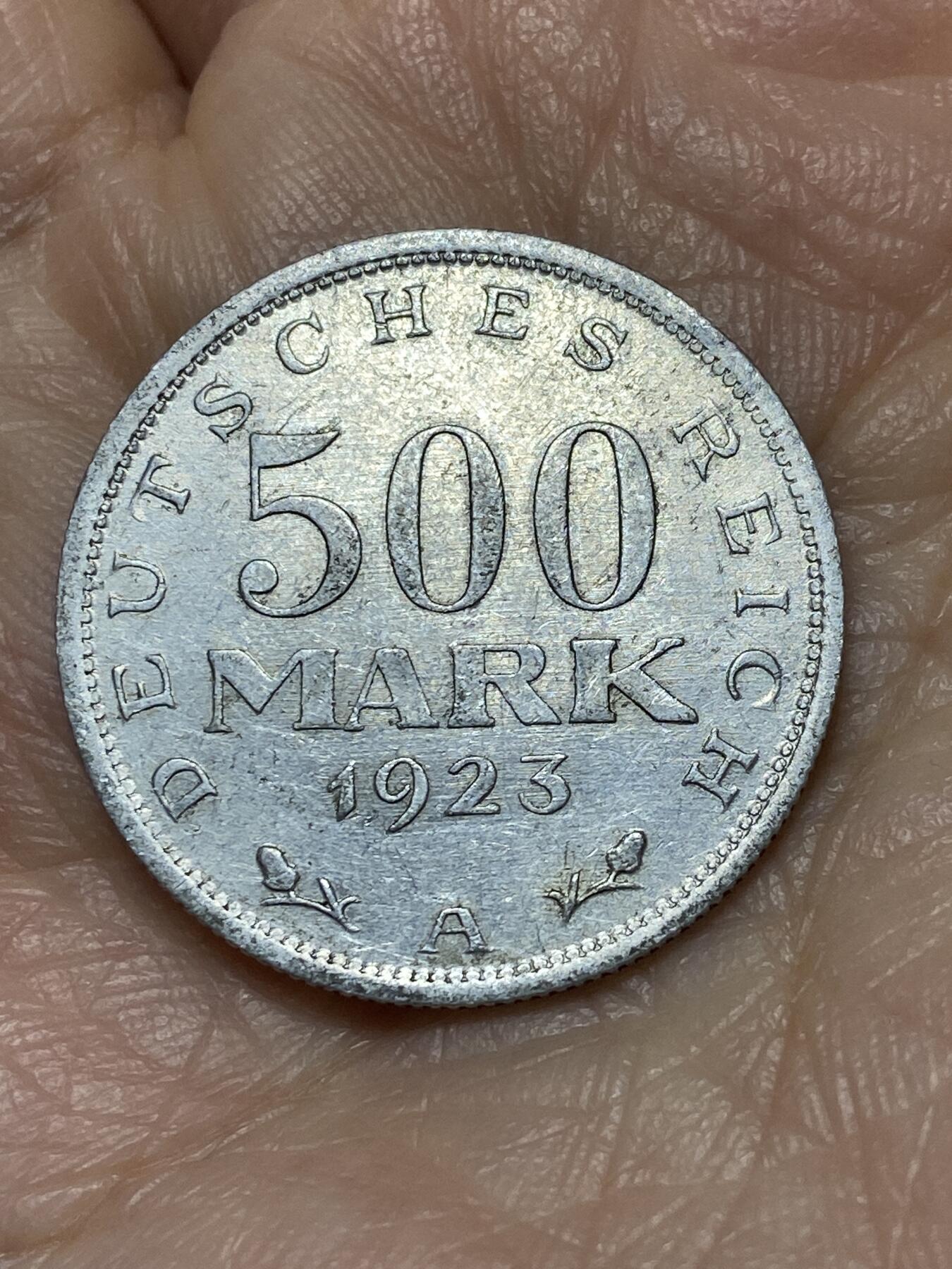 2025年第一百二十六场(总第一百五十二场）外国好品散币(免佣金) 德意志魏玛共和国1923单年份500马克(A标，柏林造)