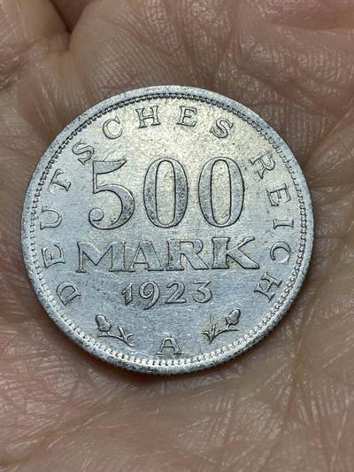2025年第一百二十六场(总第一百五十二场）外国好品散币(免佣金) - 德意志魏玛共和国1923单年份500马克(A标，柏林造)