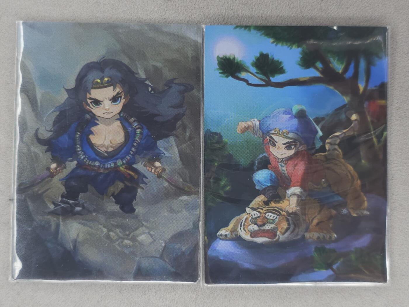 龙虎卡牌第六三场 （无佣金，周六结拍，欢迎送拍） 彩闪2张 雕星 武松