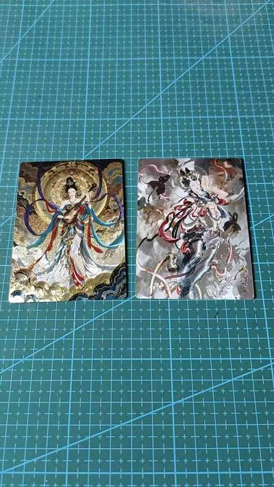 龙虎卡牌第六三场 （无佣金，周六结拍，欢迎送拍） - 粗闪2张 奇点卡牌 盲包卡 敦煌飞天和风曳公主