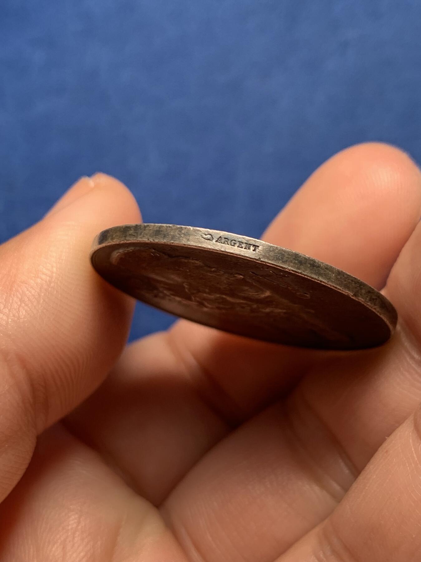 《竞宝斋》第436场 周日，周一2场连拍 （全场包邮） 法国建筑中央协会银代币 33.5mm 15.25g 丰饶角银标边铭