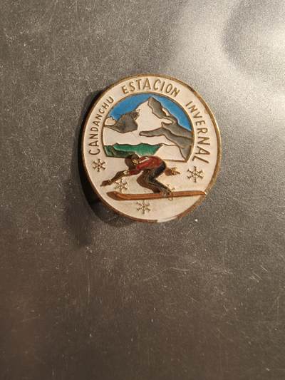 老王徽章第162期 -  法国坎丹丘冬季滑雪站证章