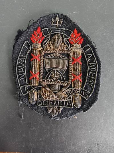 老王徽章第162期 - 二战美国海军学院臂章    军官金属丝版本     