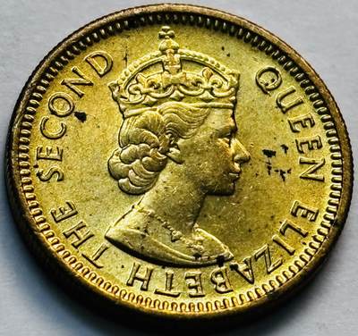 文馨钱币收藏第 280 场， 长期接收代拍品 - 原铜光品相 1972 年英属香港五仙铜币，伊丽莎白二世时期，第三版