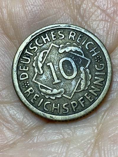 2025年第一百二十六场(总第一百五十二场）外国好品散币(免佣金) - 德意志魏玛共和国1924年10芬尼(G标，卡尔斯鲁厄造，首发年)