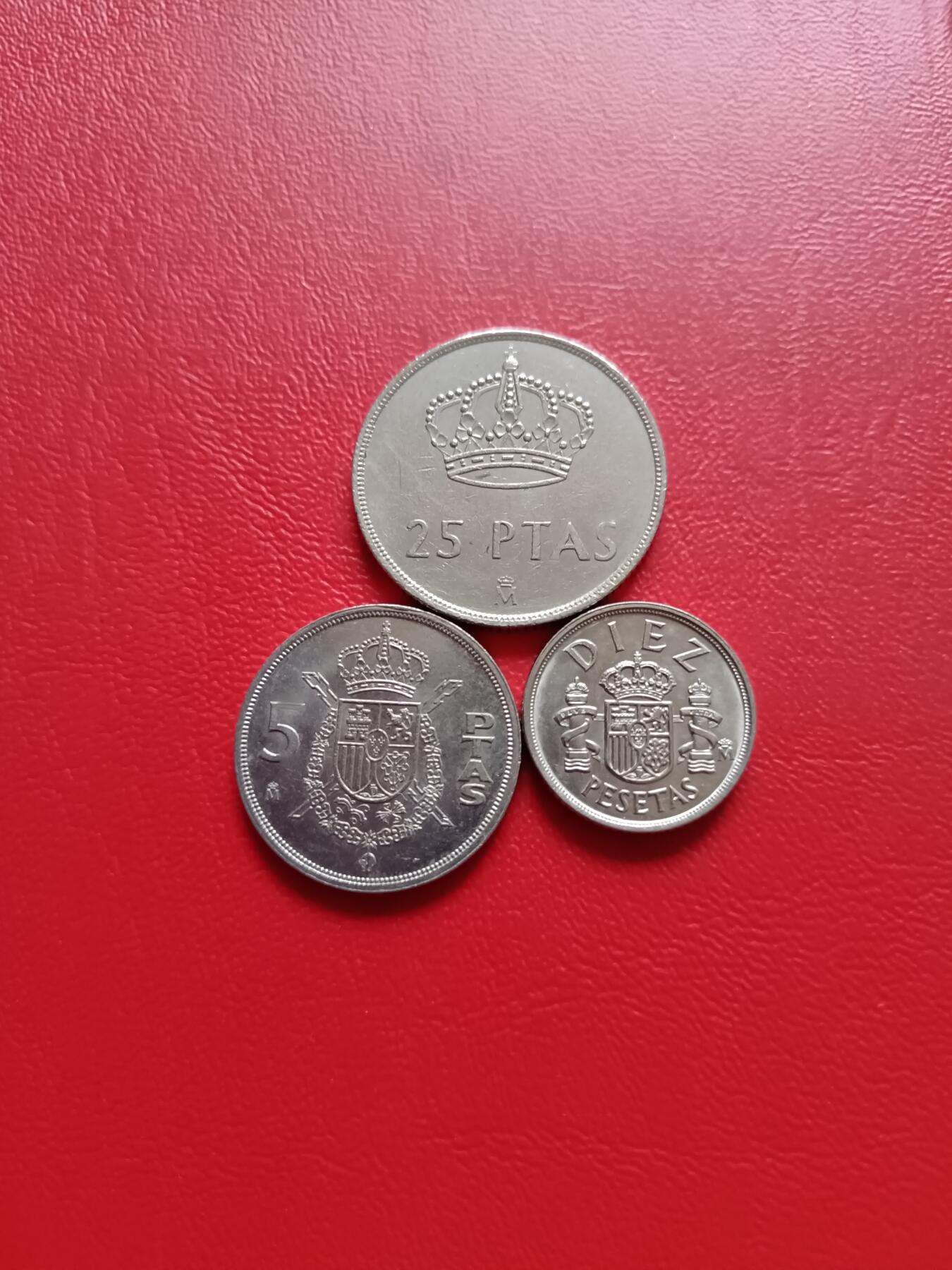 【云涧收藏】第七十八场 西班牙1983年5、10、25比塞塔3枚