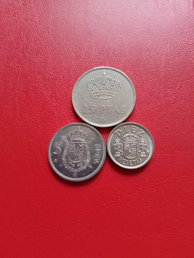 【云涧收藏】第七十八场 - 西班牙1983年5、10、25比塞塔3枚