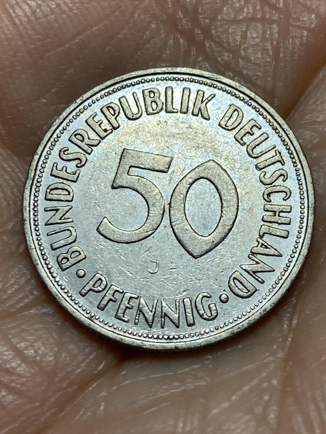 2025年第一百二十六场(总第一百五十二场）外国好品散币(免佣金) 德国🇩🇪1950年50芬尼(J标，汉堡造，首发年)