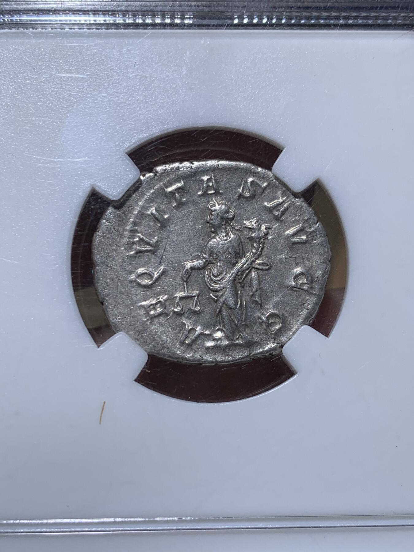 《竞宝斋》第436场 周日，周一2场连拍 （全场包邮） ZDGS XF 公元244-249年 古罗马帝国时代 菲利普一世 正面皇帝芒冠头像 背面公平女神 1安东尼安银币