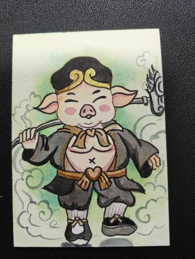 天玑星卡拍第136期《11.10周一截拍》持续收拍收评中 满赠卡需备注 - 【手绘卡】小火柴 西游 猪八戒 手绘卡