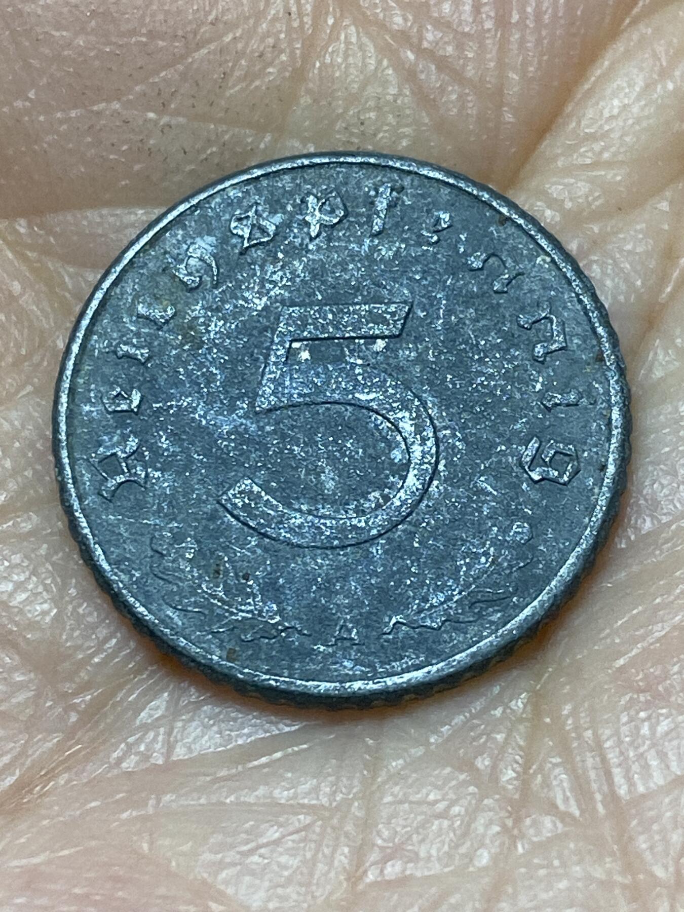 2025年第一百二十六场(总第一百五十二场）外国好品散币(免佣金) 好品–德意志第三帝国1942年5芬尼(A标，柏林造)