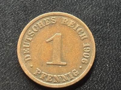 邮泉阁限时拍卖第三十五场 德国硬币专场（硬币在国外。请付邮费6元。） - 德意志帝国1906年1芬尼A版