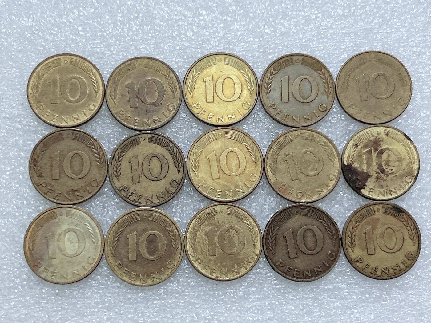 第一海外回流一元起拍收藏 散集专场  第264期 德国10芬尼硬币 15枚
