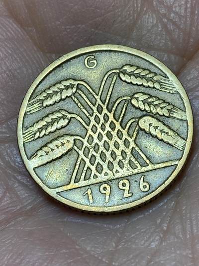 2025年第一百二十六场(总第一百五十二场）外国好品散币(免佣金) - 稀少年份厂标–德意志魏玛共和国1926年10芬尼(G标，卡尔斯鲁厄造)
