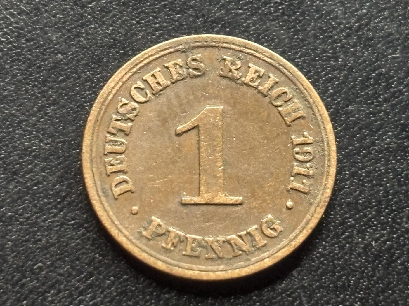 邮泉阁限时拍卖第三十五场 德国硬币专场（硬币在国外。请付邮费6元。） 德意志帝国1911年1芬尼E版