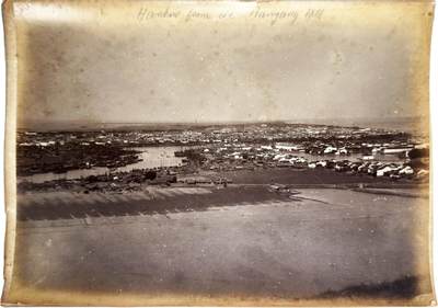 2025年吉藏纸杂文献秋季专场拍卖会 - 清代湖北汉阳鸟瞰风景蛋白照一张 28.6×22.5cm