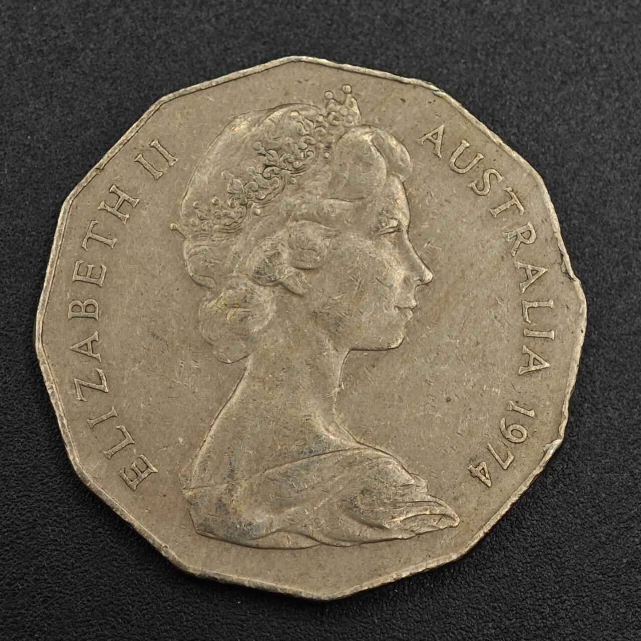 【淘币小摊】实时拍第七百九十三拍   散币场   满百包邮可预留二周 每周一统一发货   澳大利亚1974年50分镍币