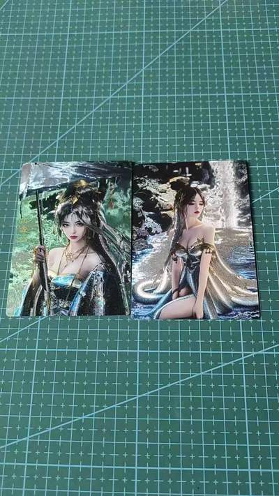 龙虎卡牌第六三场 （无佣金，周六结拍，欢迎送拍） - 粗闪2张 奇点卡牌 盲包卡 小白和雨霖铃