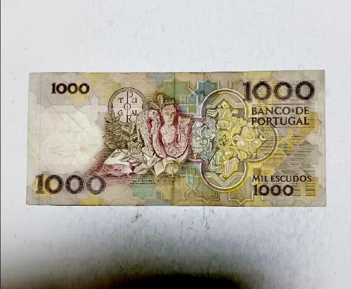葡萄牙1987年1000埃斯库多永恒号靓品纸币