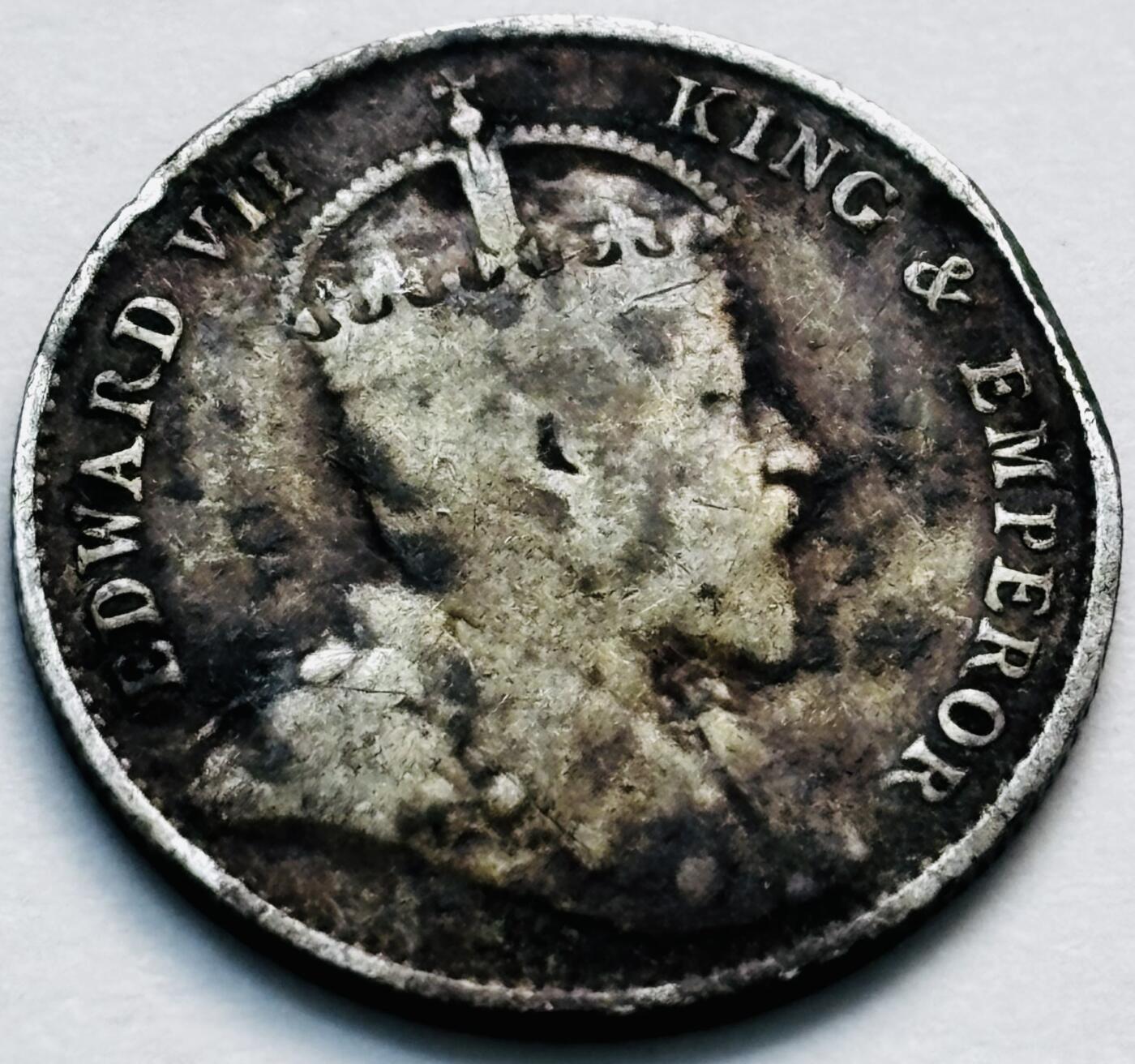 文馨钱币收藏第 280 场， 长期接收代拍品 老包浆品 1905 年英属香港五仙银币，爱德华七世时期，关门版，只发行 3 年，非常稀少