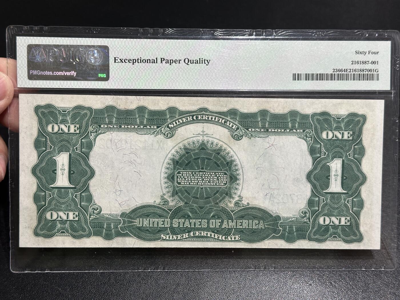 《外钞收藏家》第五百八十三期（精选场）（本期拍品丰富）（本平台长期征集拍品、欢迎藏友们联系合作） 1899年美国大票幅1美元 老鹰 PMG64E 玩老美元必入品种