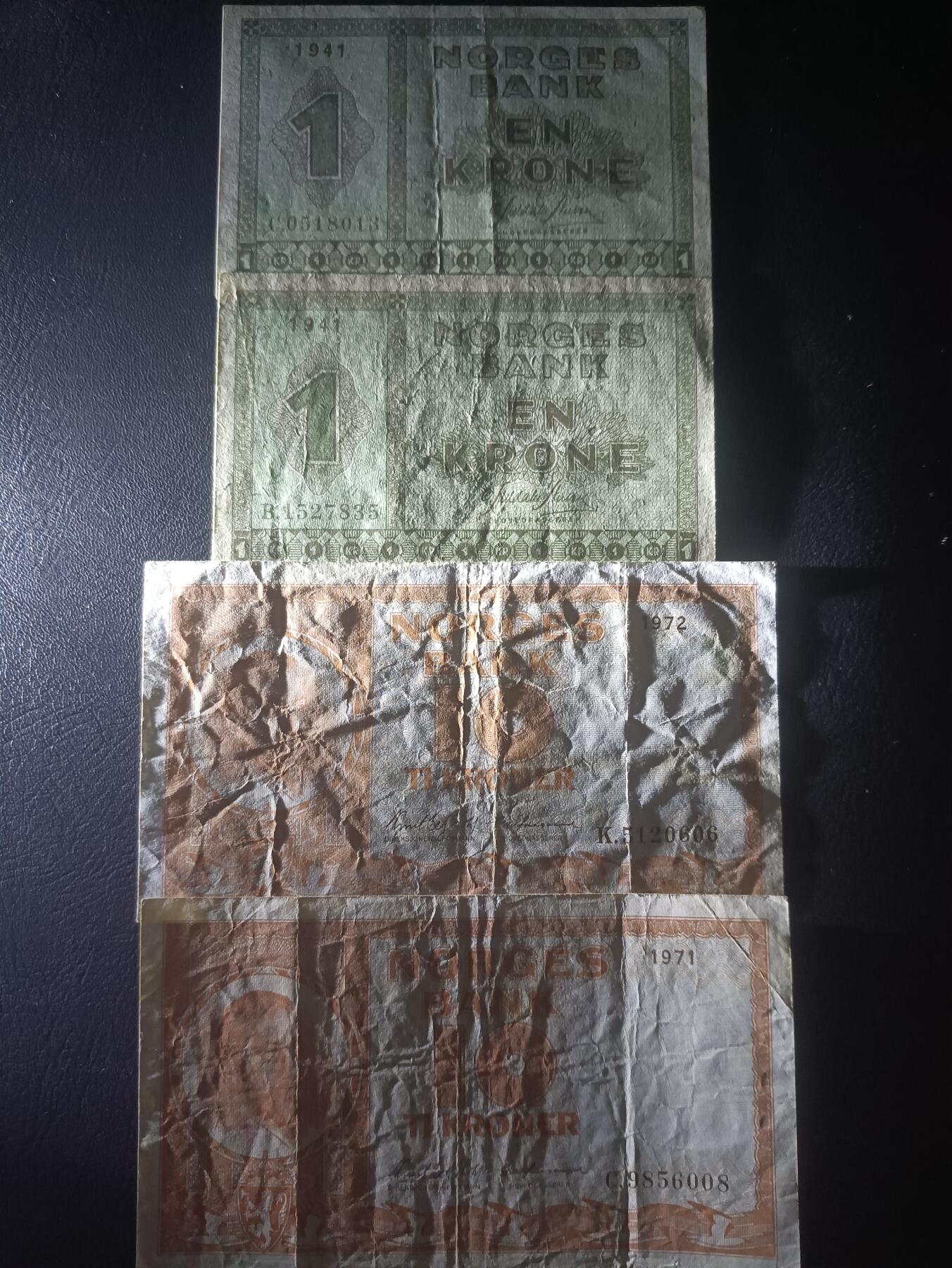 2025十一月第三期，总201期 挪威纸币批量四张流通品相—AUNC