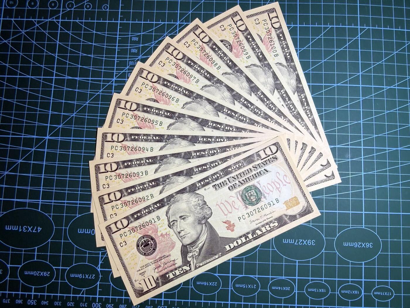 【炜奕收藏】，第五十期 美国10美元标十，UNC品相