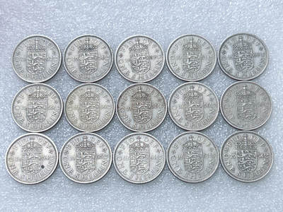 第一海外回流一元起拍收藏 散集专场  第264期 - 英国1先令三狮版硬币 15枚