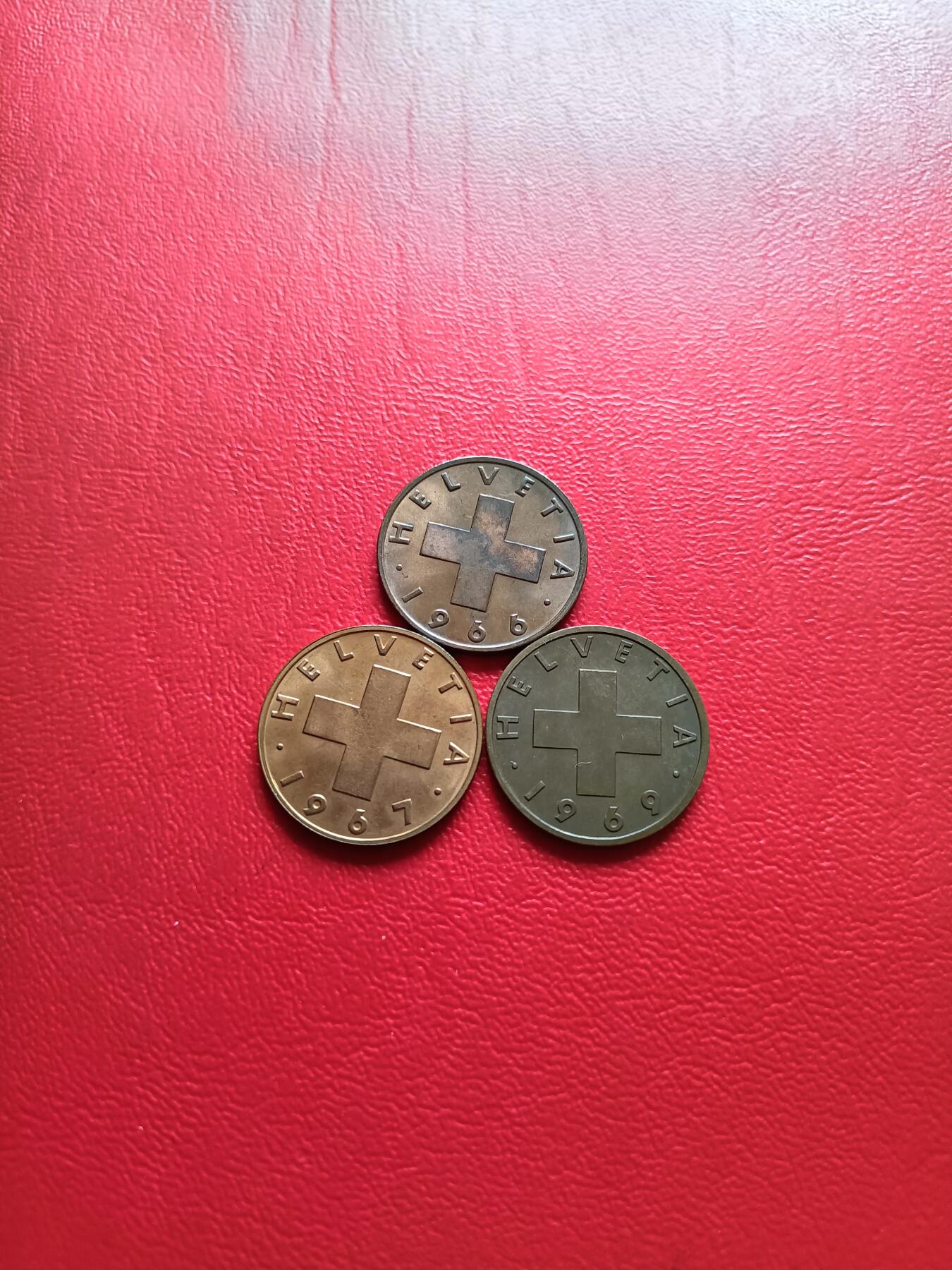 【云涧收藏】第七十八场 瑞士1966/67/69年2生丁3枚