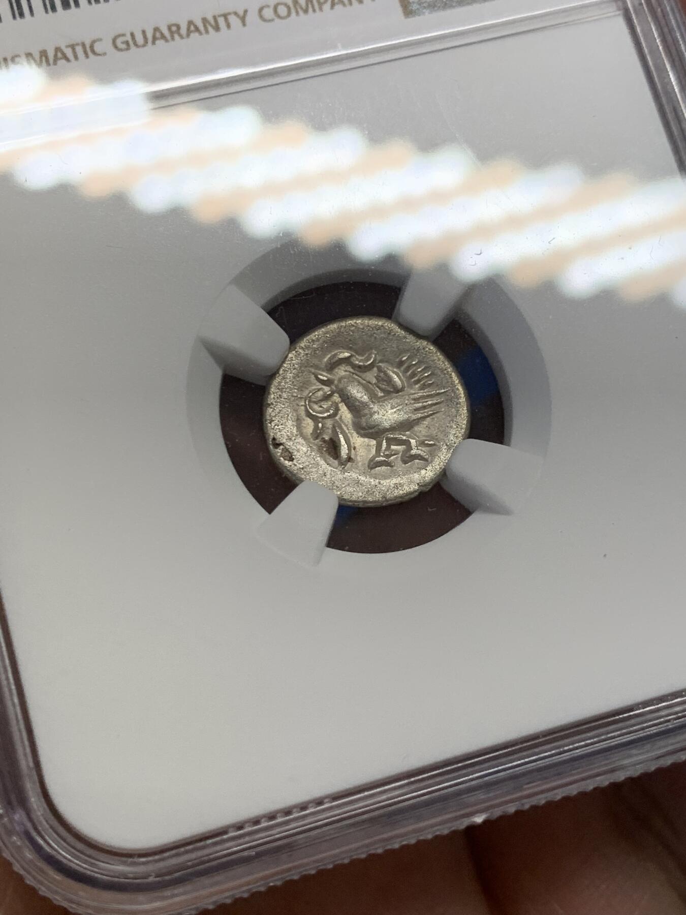 《竞宝斋》第436场 周日，周一2场连拍 （全场包邮） NGC AU58 柬埔寨 1600-1860 小鸟 2PE 银币 东南亚经典品种 少见高分好品