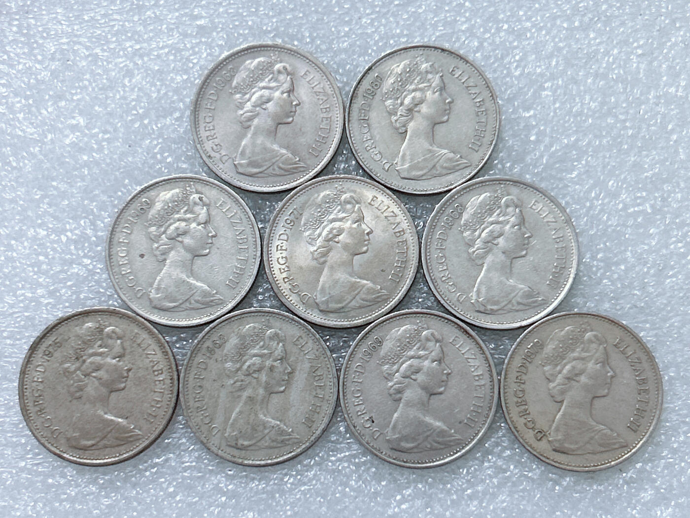 第一海外回流一元起拍收藏 散集专场  第264期 英国5便士硬币 大版 9枚