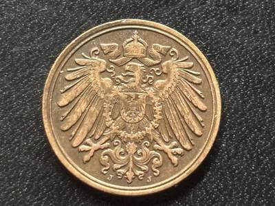 邮泉阁限时拍卖第三十五场 德国硬币专场（硬币在国外。请付邮费6元。） - 德意志帝国1912年1芬尼J版