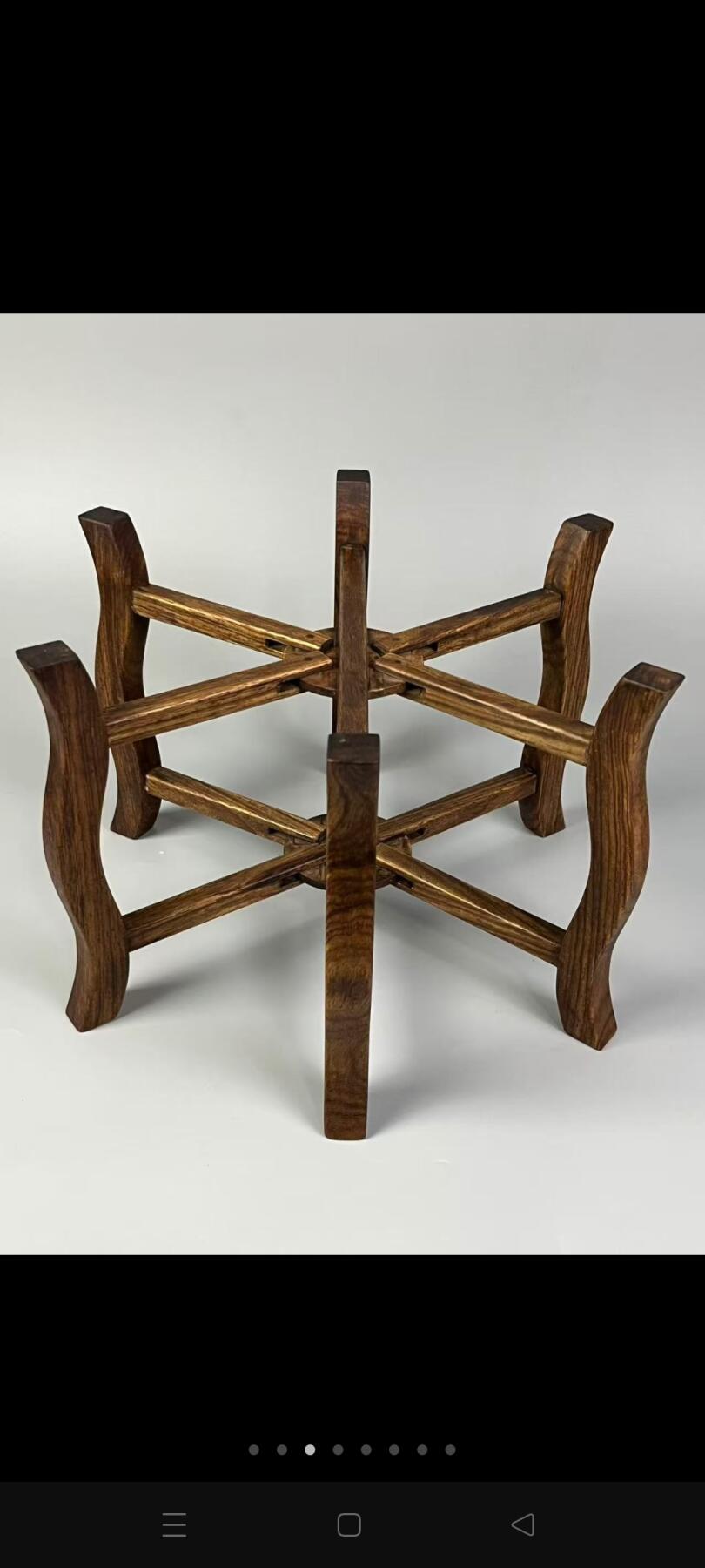 旧藏【道门八卦鼓】，牛皮鼓+花梨木鼓架用于斋醮科仪、音乐伴奏及地方宗教活动，全品完整、尺寸如图！