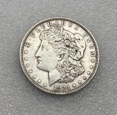世界钱币专场拍卖 每周二开拍 - 1921年D版美国摩根女神一美元流通银币