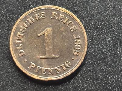 邮泉阁限时拍卖第三十五场 德国硬币专场（硬币在国外。请付邮费6元。） - 德意志帝国1898年1芬尼A版