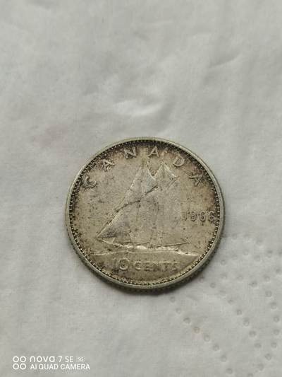银币 - 66年加拿大帆船10分银币