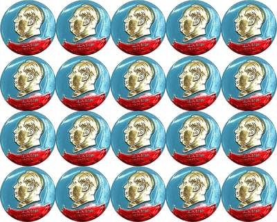 2025年伟人像章秋季专场拍卖会 - 第二炮兵制 蓝底金像 圆形 正面标语“工人阶级领导一切”二十枚 直径4.1cm×20