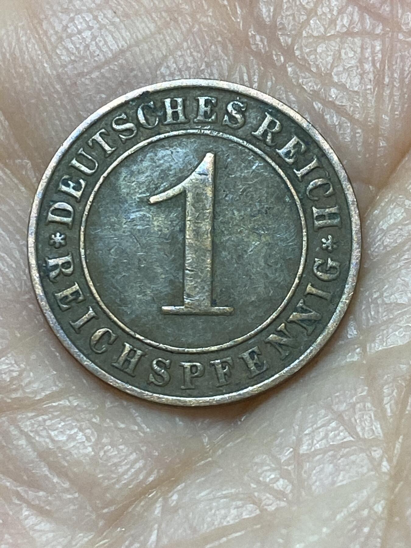 2025年第一百二十六场(总第一百五十二场）外国好品散币(免佣金) 德意志魏玛共和国1929年1芬尼(D标，慕尼黑造)