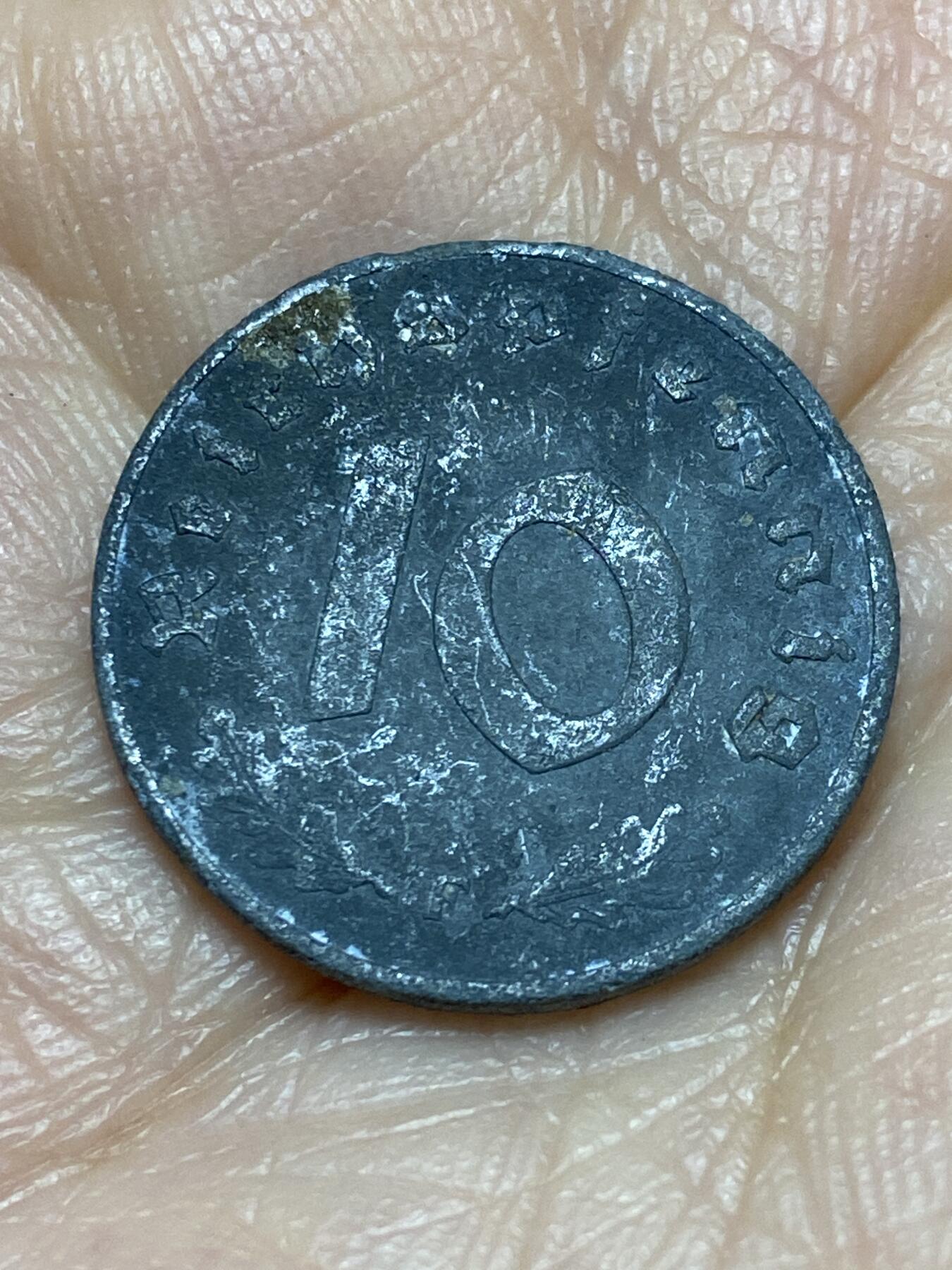 2025年第一百二十六场(总第一百五十二场）外国好品散币(免佣金) 德意志第三帝国1942年10芬尼(F标，斯图加特造)